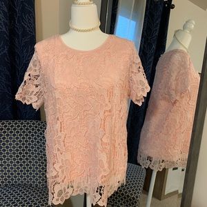 PHILOSOPHY - PINK LACE BLOUSE, NEW